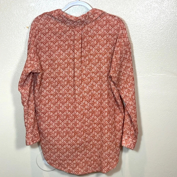 The Odells Joey Blouse Button Down Orange size small - Picture 8 of 11
